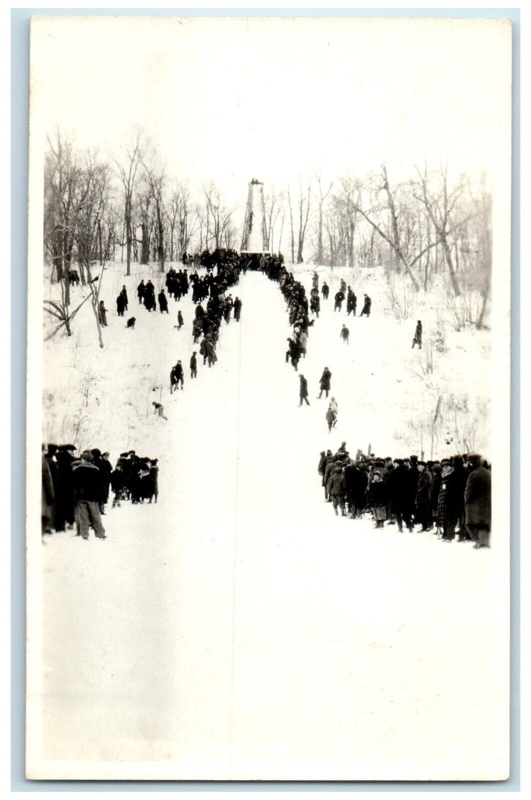 c1910\'s Winter Snow Ski Jump Fergus Falls Minnesota MN RPPC Photo Postcard