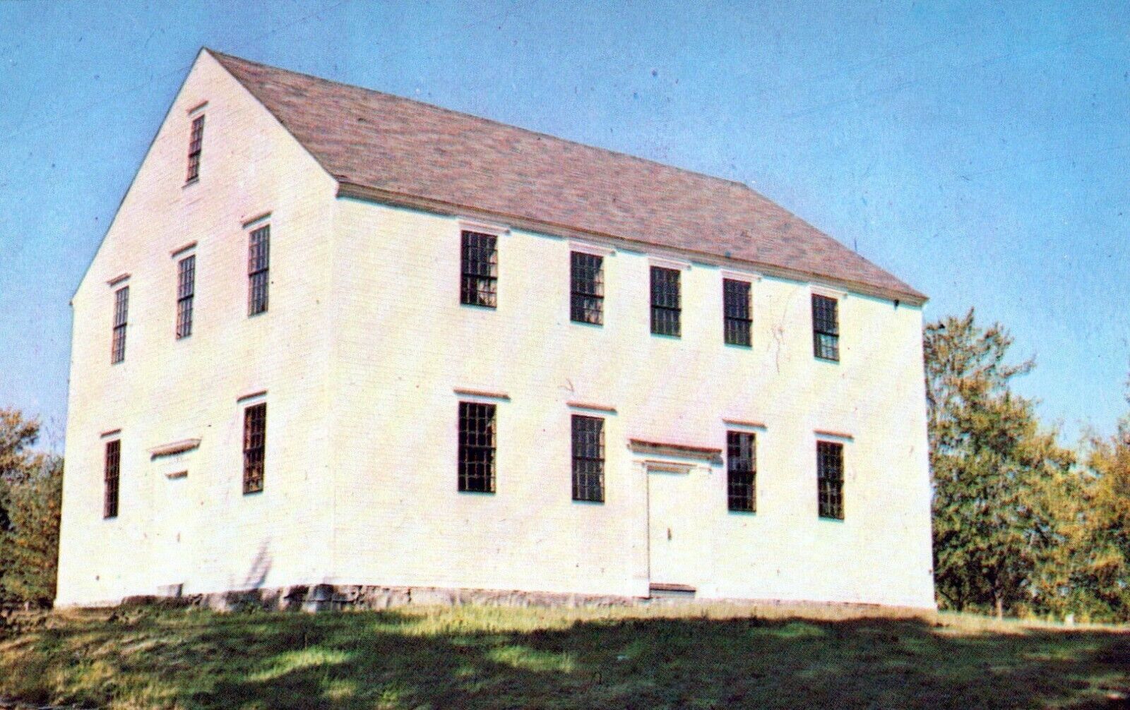 The Old Meeting House 1760 Danville New Hampshire Vintage Chrome Post Card