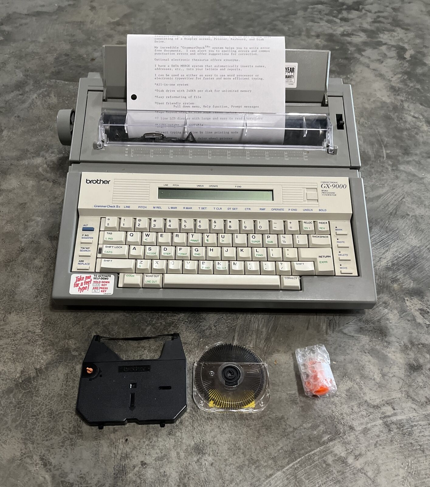 Brother Correctronic GX-9000 Word Processing Typewriter. ~Pls Read