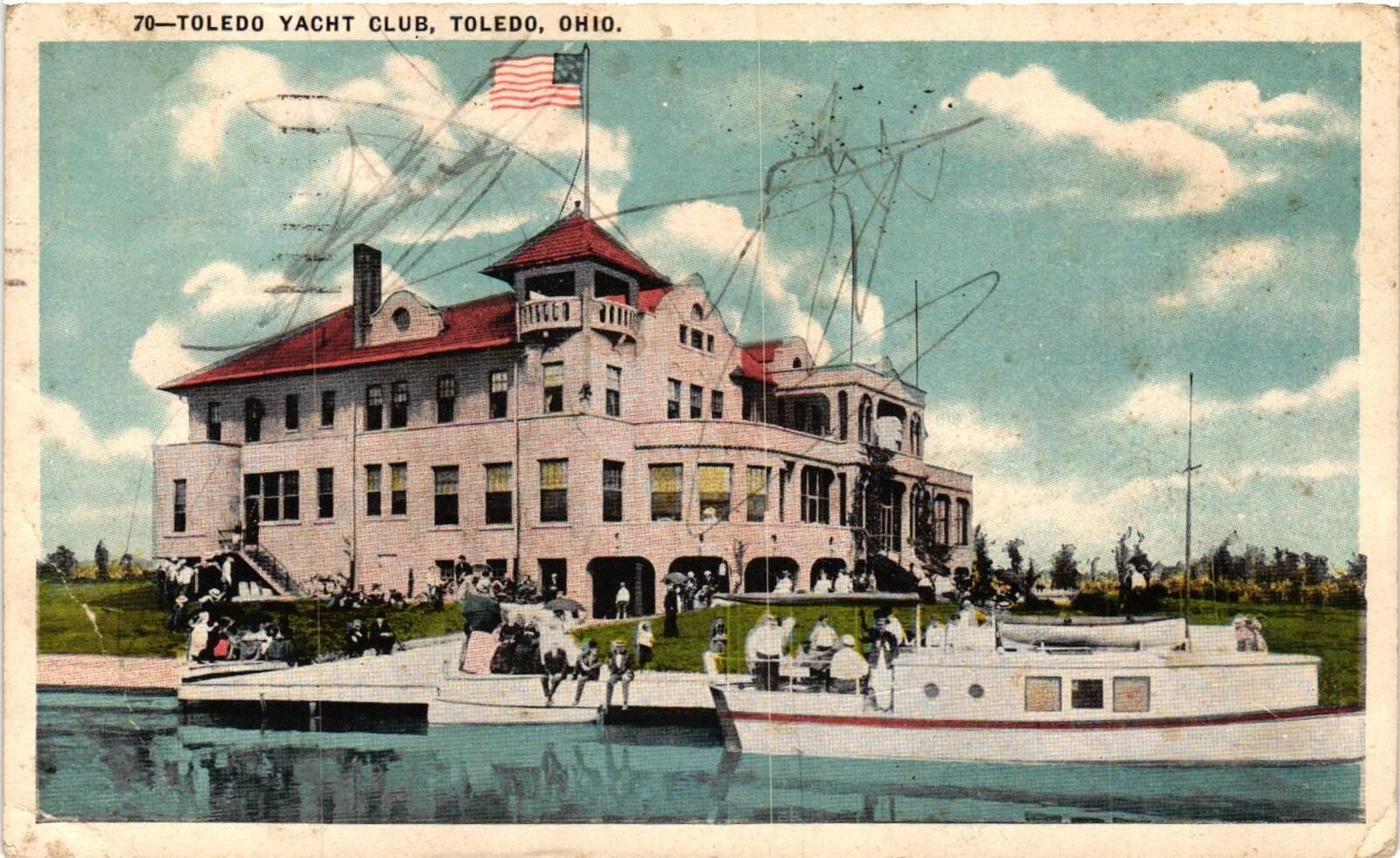 Vintage Postcard- TOLEDO YACHT CLUB, TOLEDO, OH. Early 1900s