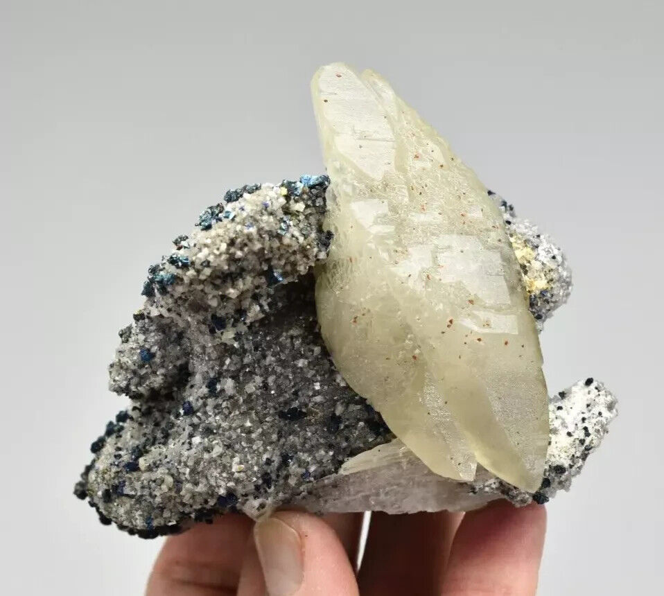Calcite with Chalcopyrite, Dolomite - Brushy Creek Mine, Reynolds Co., Missouri