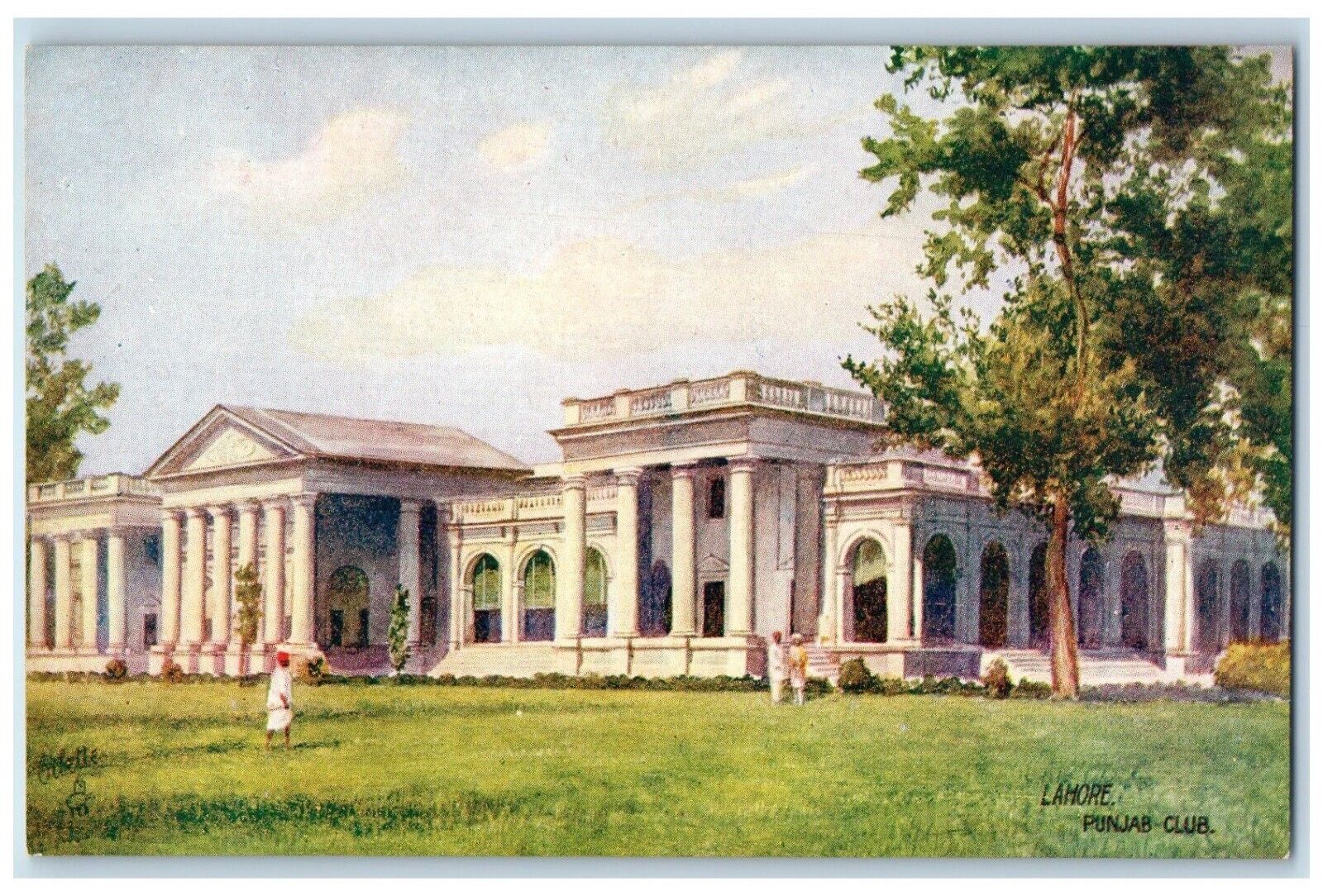 c1910's Lahore Punjab Club Building Oilette Tuck's Unposted Antique Postcard