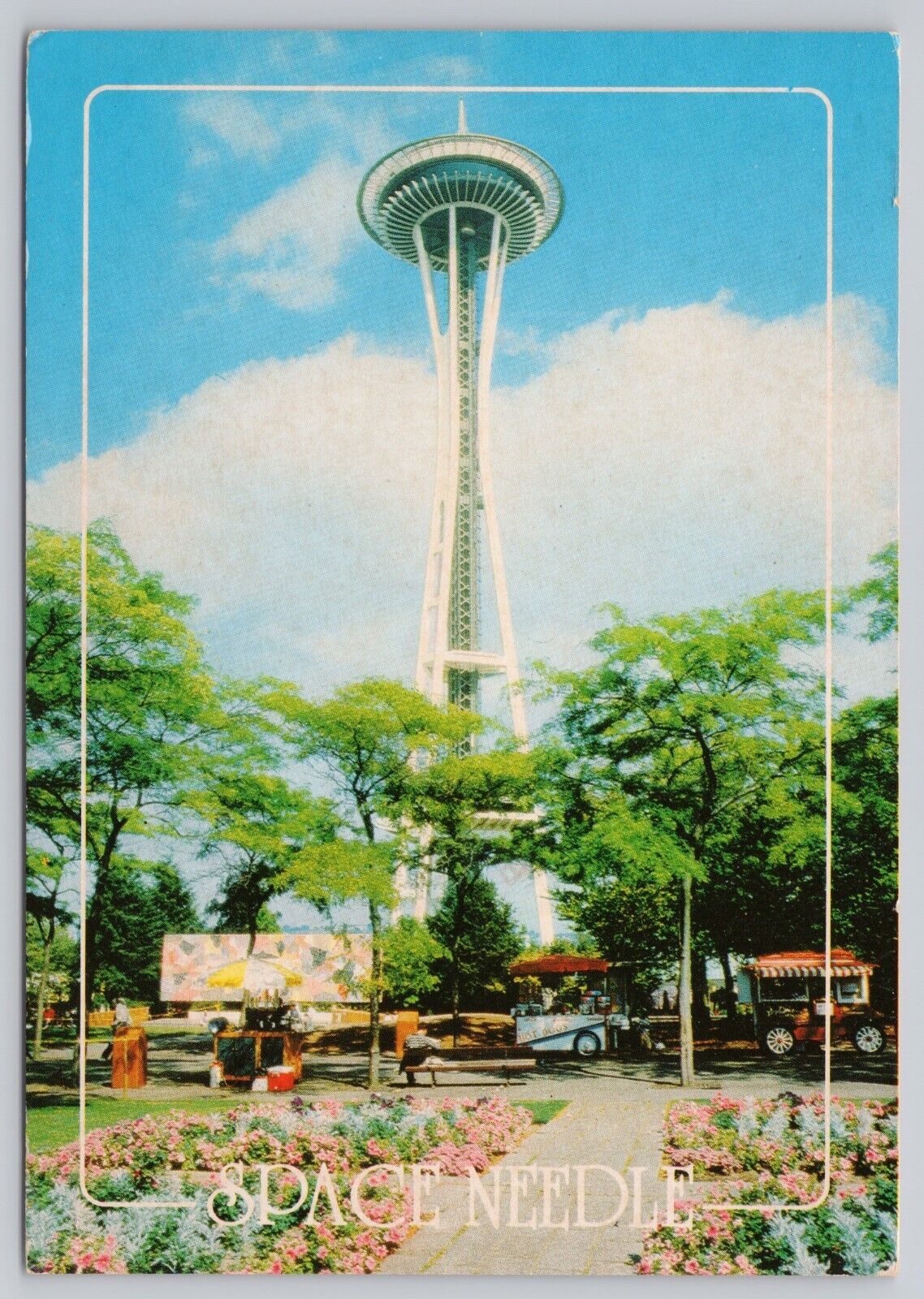 Seattle Washington, Space Needle, Food Trucks, Vintage Postcard