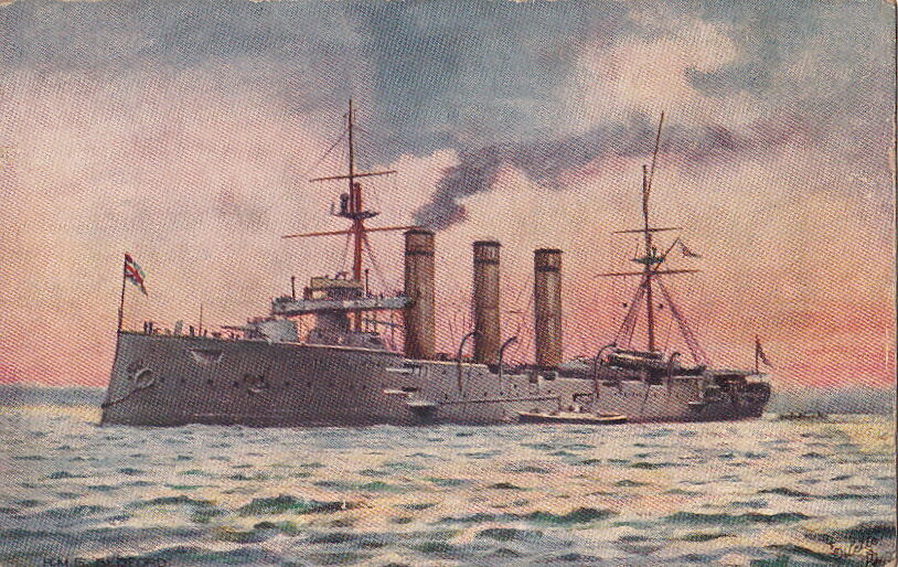 Postcard Ship HMS Bedford