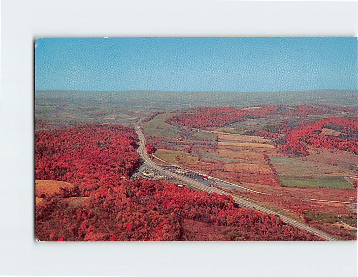 Postcard Aerial View of Pennsylvania Turnpike Bedford Pennsylvania USA