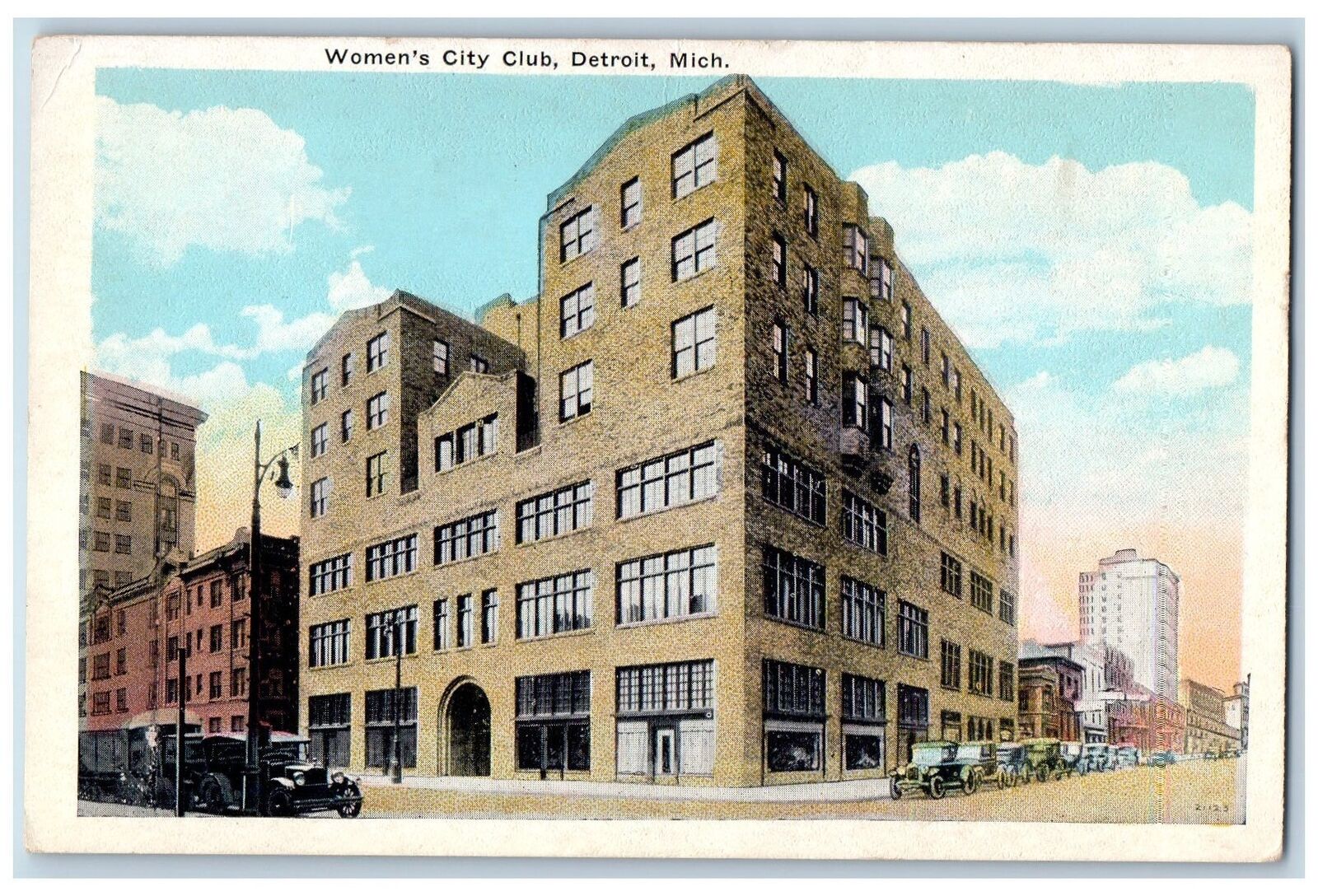 Detroit Michigan MI Postcard Women\'s City Club Building Exterior c1920\'s Antique
