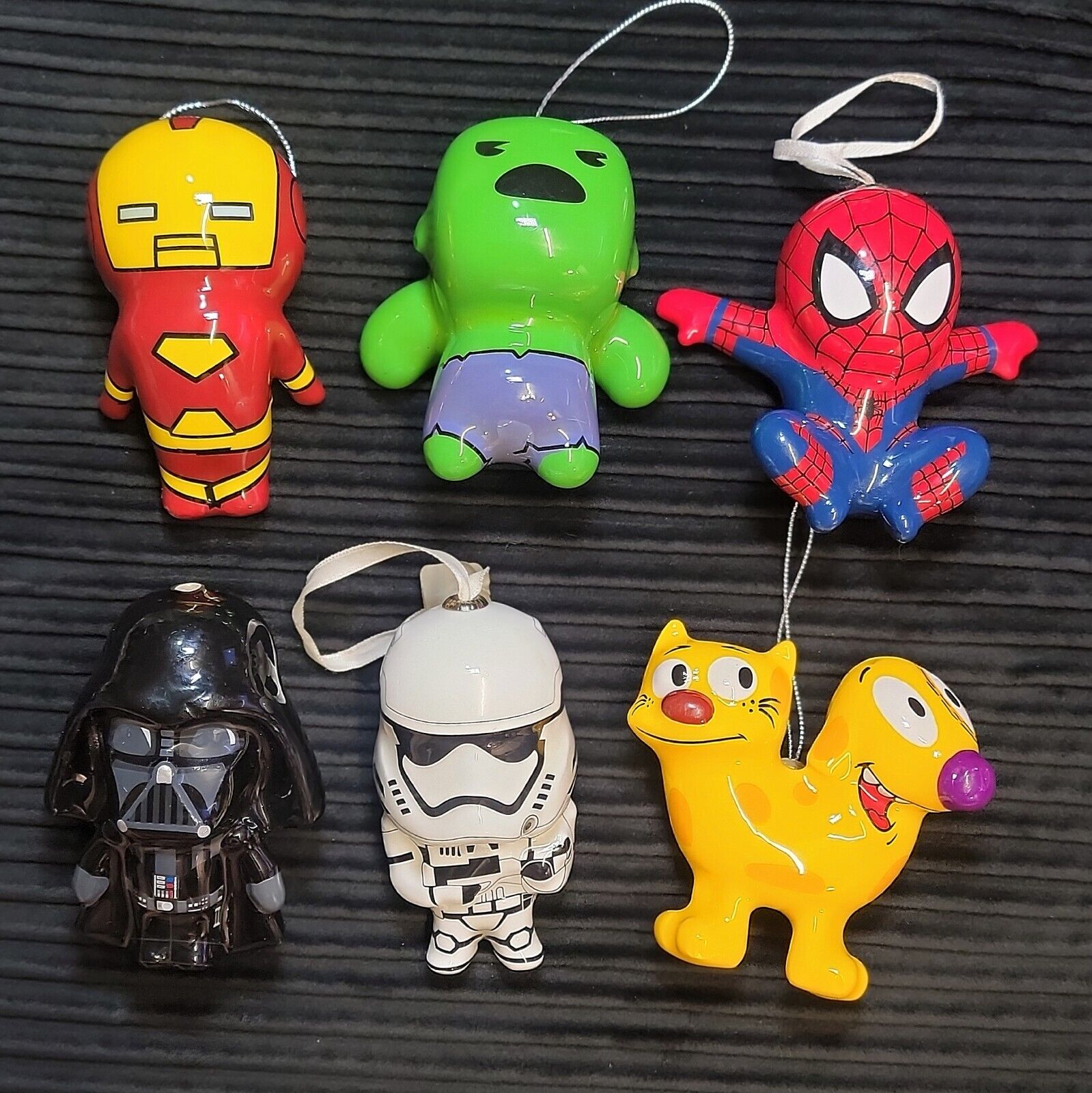Lot Of 6 Hallmark Marvel Nickelodeon Star Wars Decoupage Ornaments