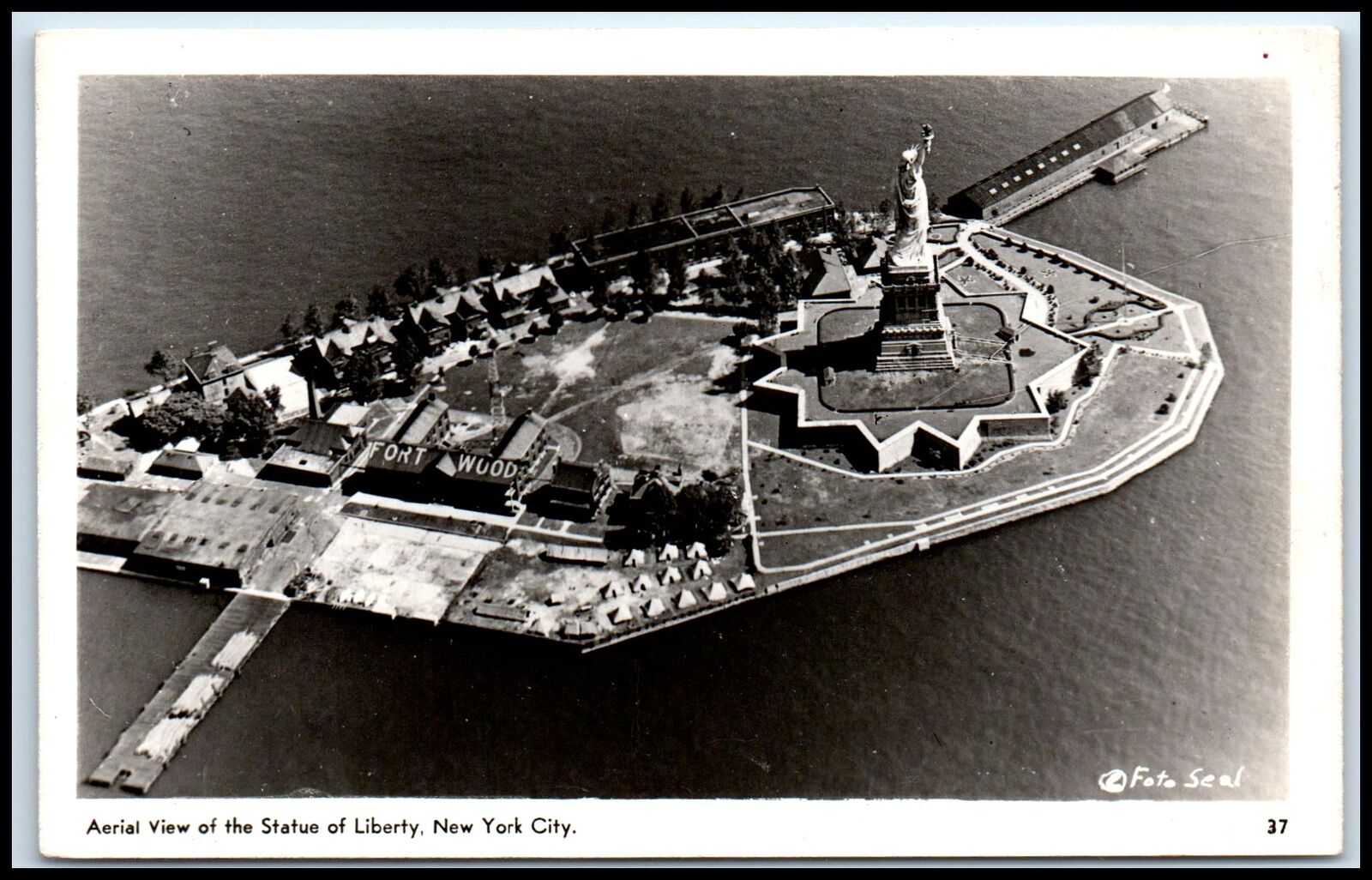 Postcard Aerial View Of Statue Of Liberty New York City NY P47