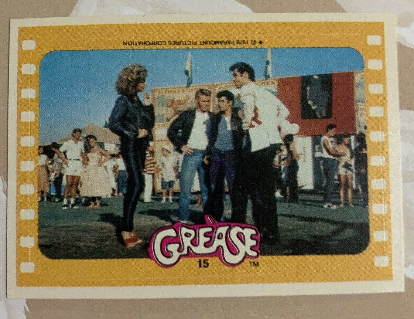 1978 Topps Grease Movie Series 2 Sticker Insert Card #15. Danny & Sandy. NM
