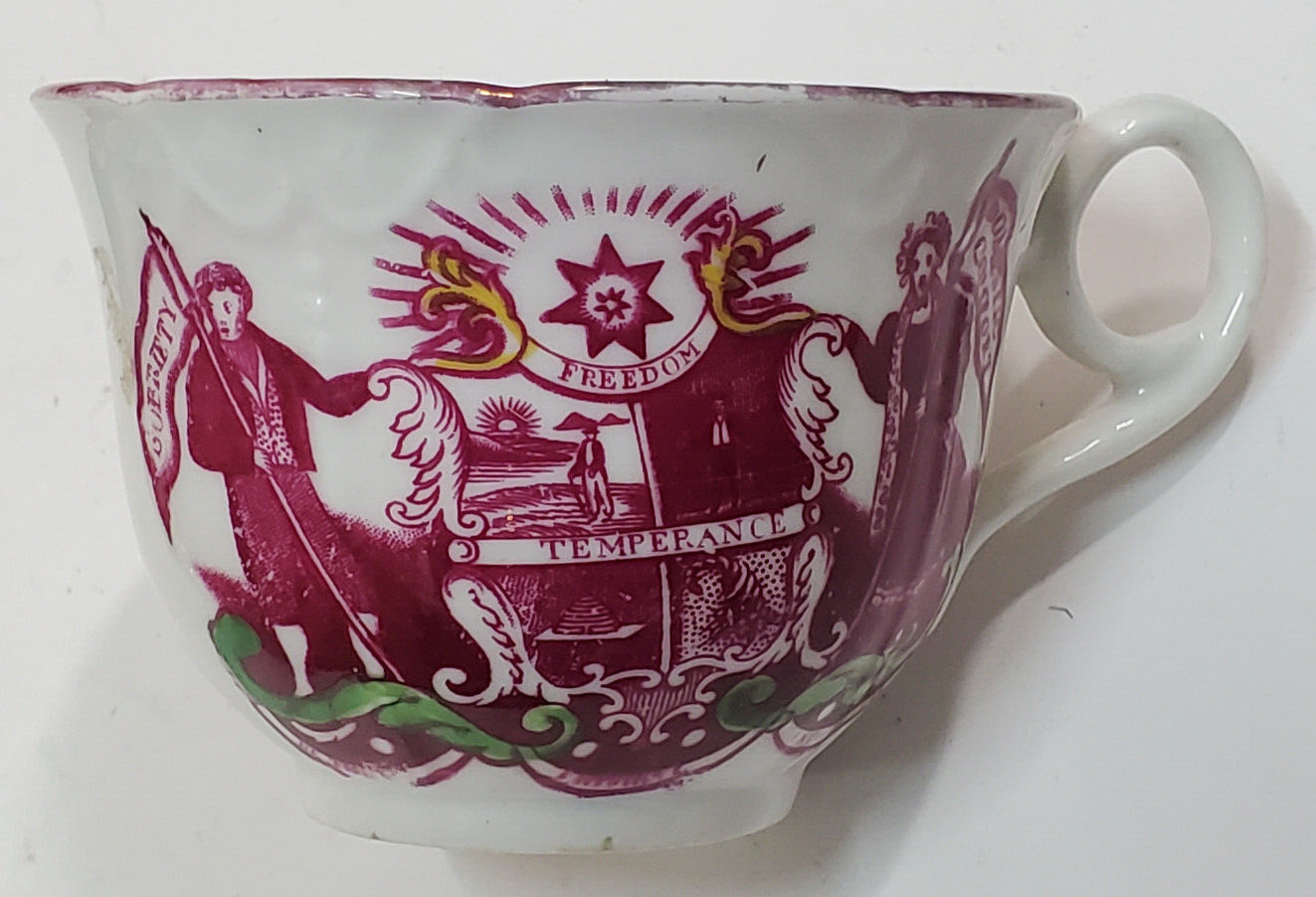 Antique Sunderland lustre Temperance Star Tea cup