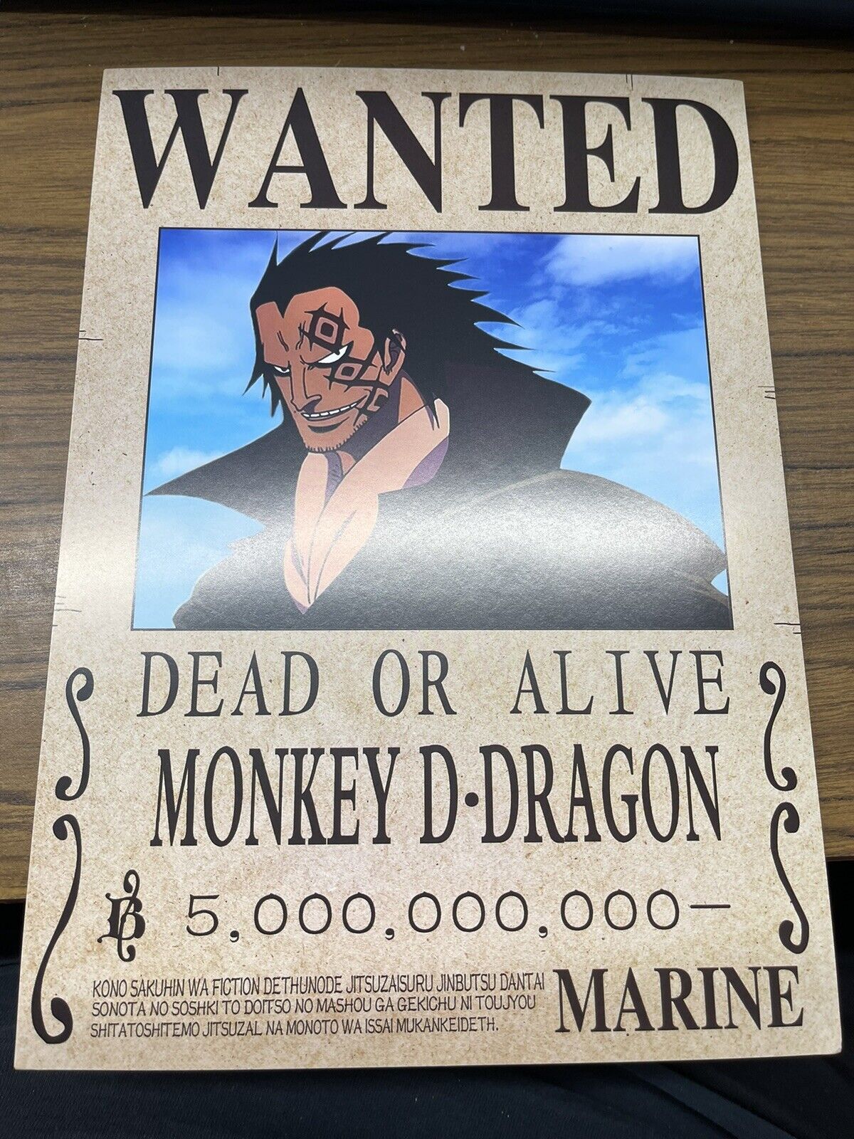 One Piece- Monkey D. Dragon Wanted Poster