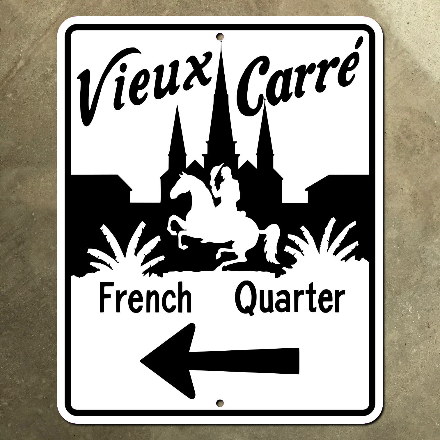 New Orleans Louisiana French Quarter highway marker road sign 16x20 Vieux Carre