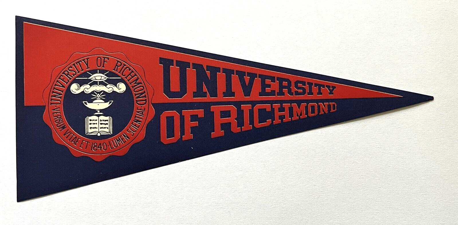 Vintage University of Richmond Paper Pennant Decal Gummed Back Sticker 8\