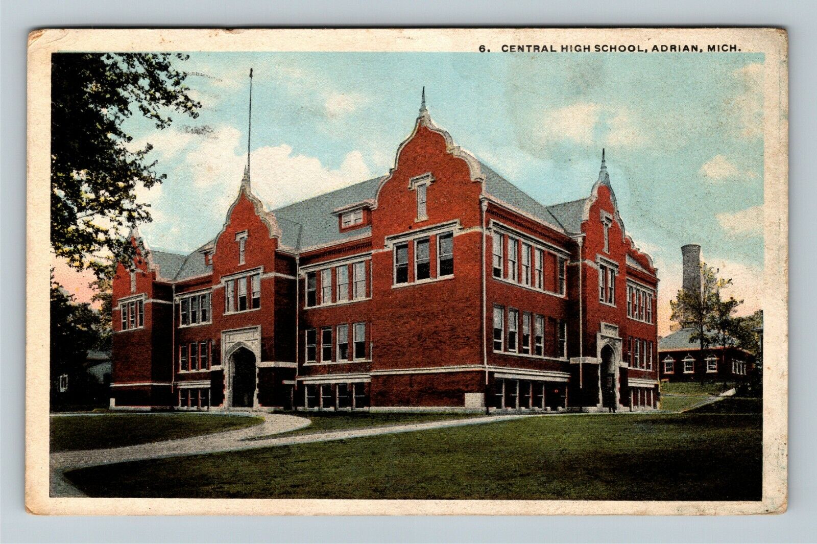 Adrian MI-Michigan, Central High School, c1920 Vintage Postcard
