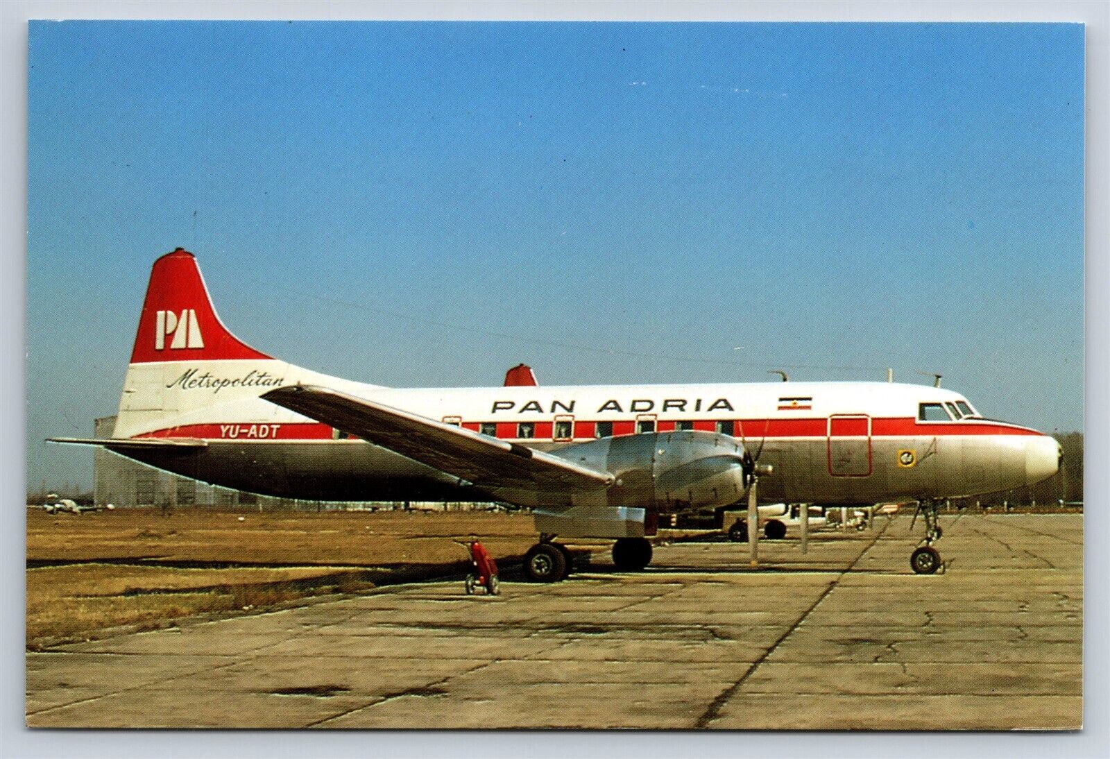 Airplane Postcard Yugoslavian Pan Adria Airlines Airways Convair 440 YU-ADT GK7