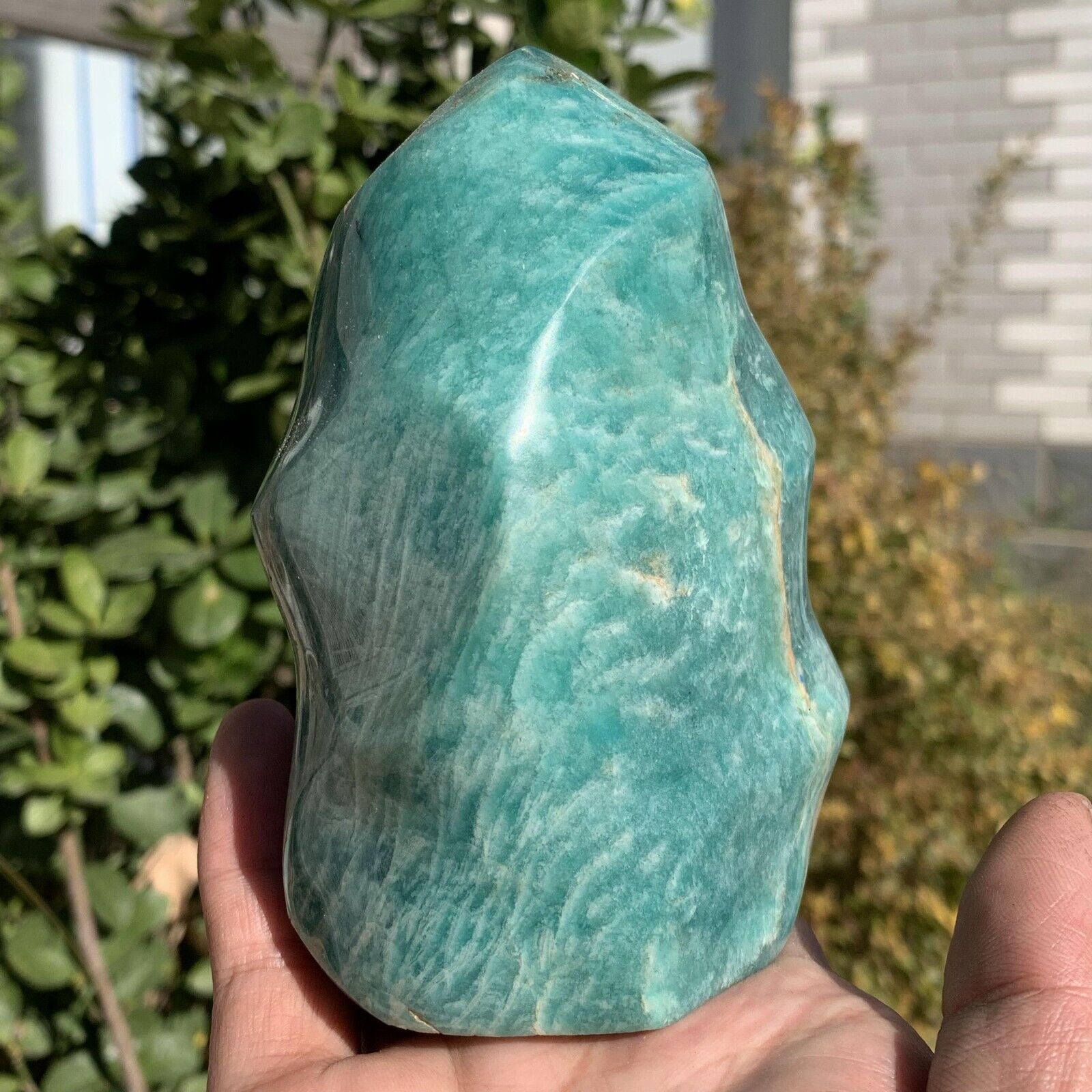 780g Natural Amazonite Flame Polished Torch Crystal Mineral Healing Gifts