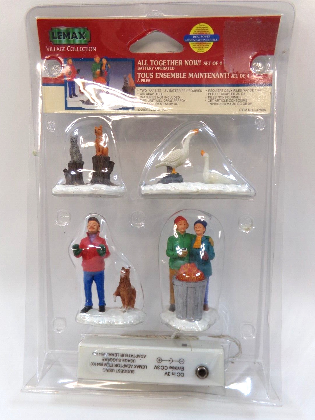 2002 Retired Lemax Village Christmas 24799A All Together Now Set of 4 New in Pkg