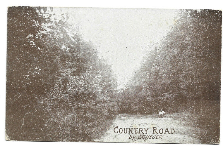 Antique Postcard Photo Country Road Men Sit Scheuer Symerton Illinois VTG Q84