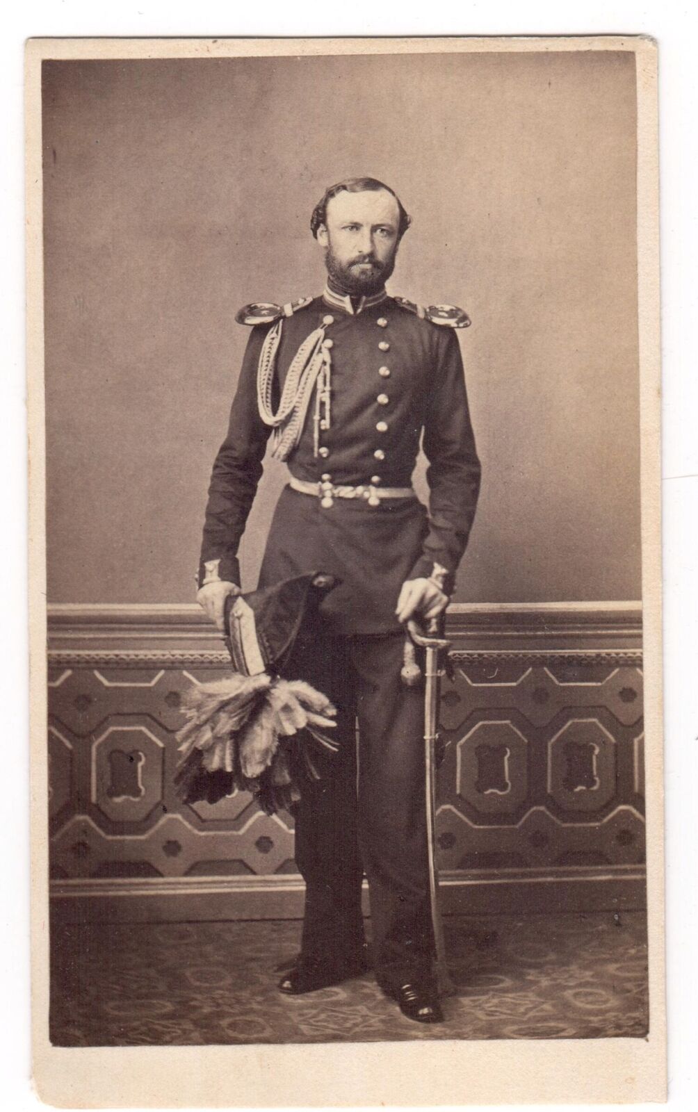 Antique CDV Photo - Portrait of a Soldier with Awards - 19th Century - Sweden