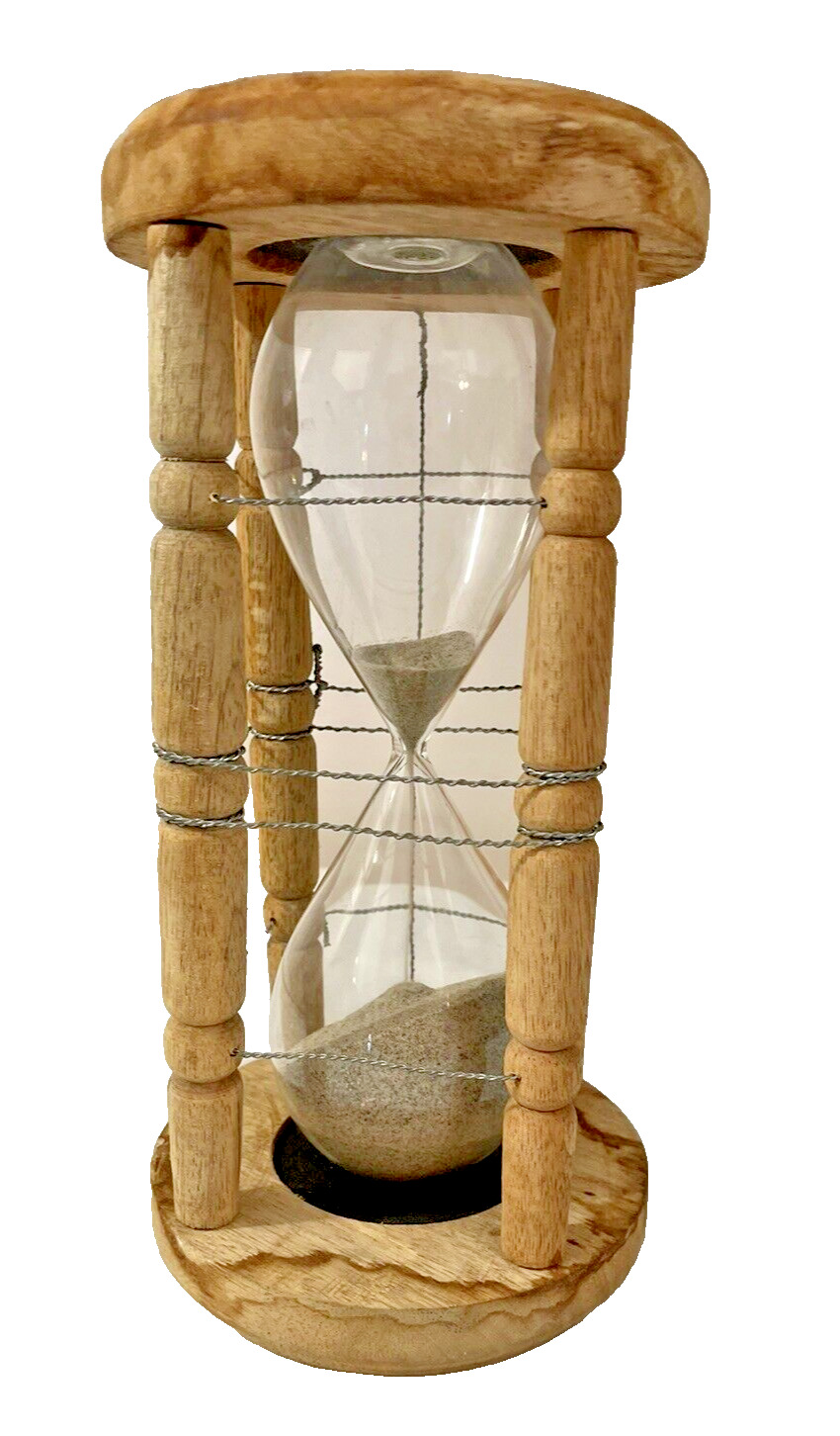 Hourglass 8 Minutes Vintage Wood Sand Meditation Timer 9\