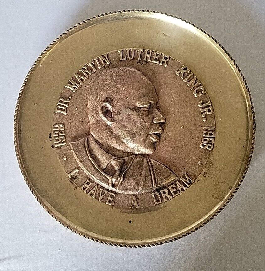 1968 Martin Luther King, Jr Brass Wall Plate 11.5in Timberland Trading Co. Nice