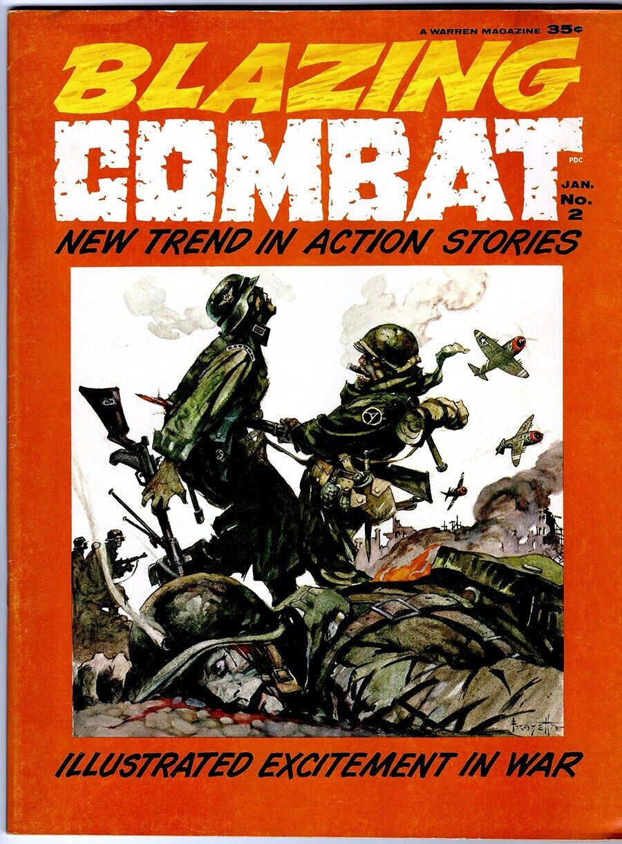 BLAZING COMBAT #2 in VF a 1964 Silver Age WARREN war comic FRAZETTA art & cover