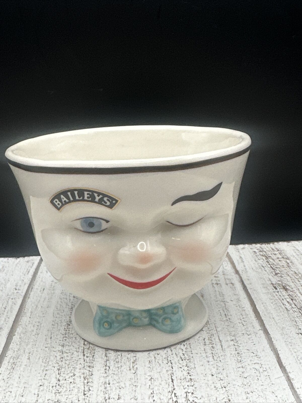 Vintage 1996 BAILEY’S Irish Cream Liquor Winking man Yum Sugar Bowl Cup Mug