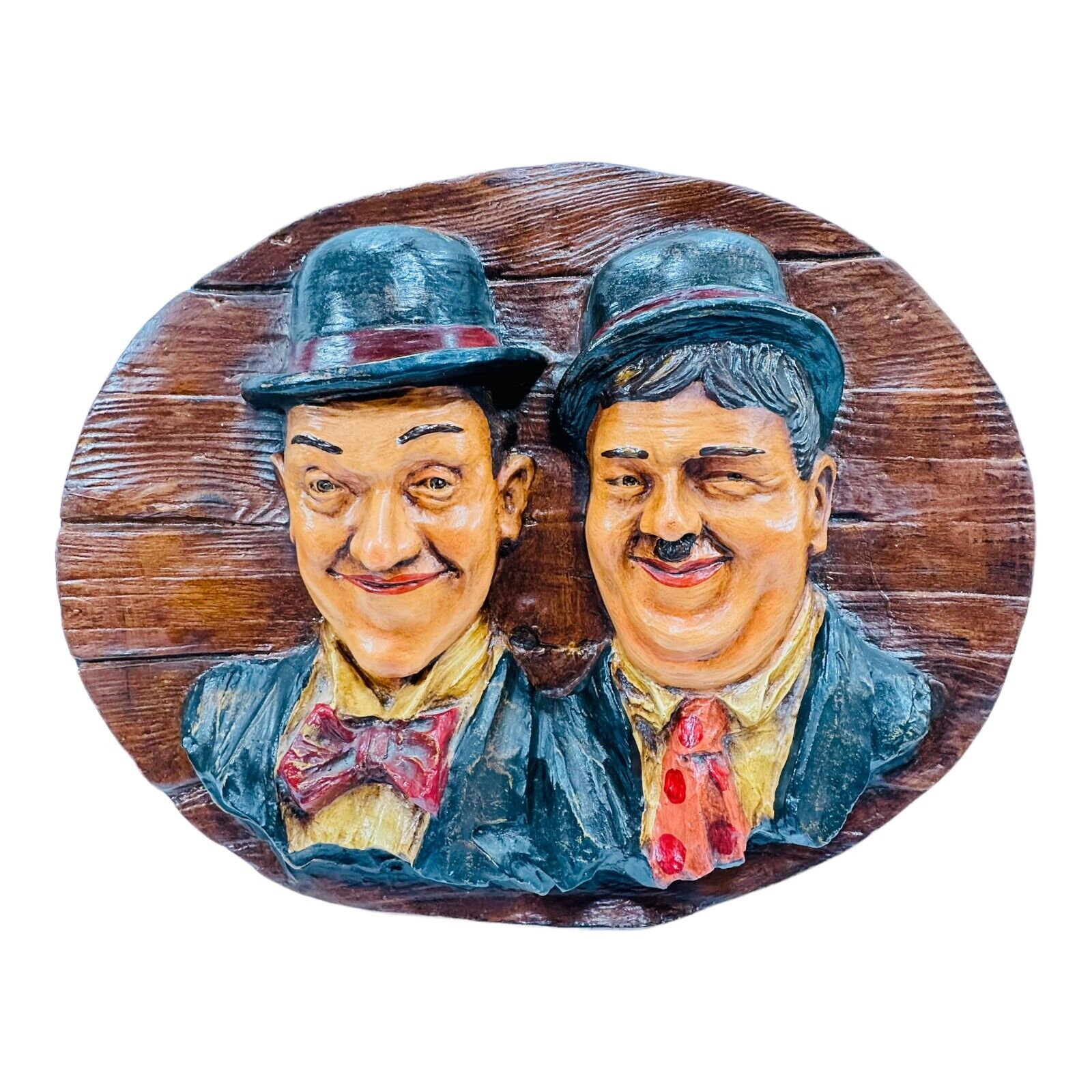 Vintage Laurel & Hardy Faux Wood 3D Sign Plaque Display LARGE 28