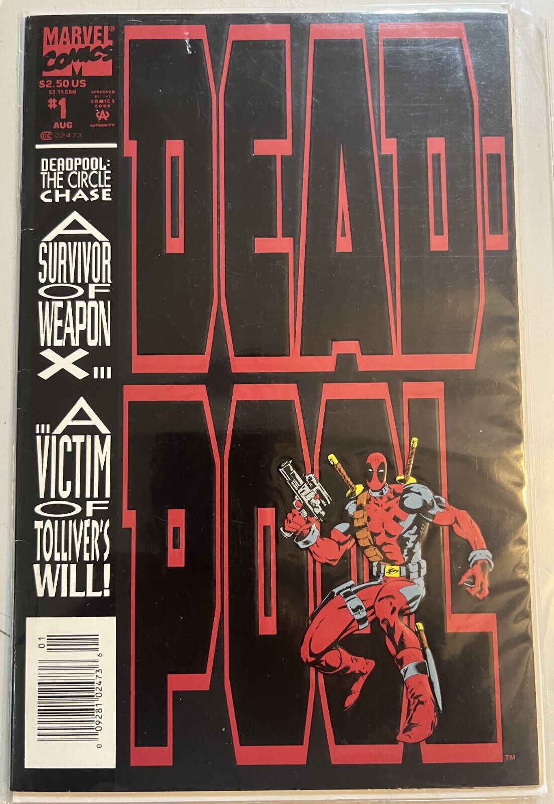 Deadpool #1 Circle Chase - (1993) 1st Solo Deadpool Direct Edition 