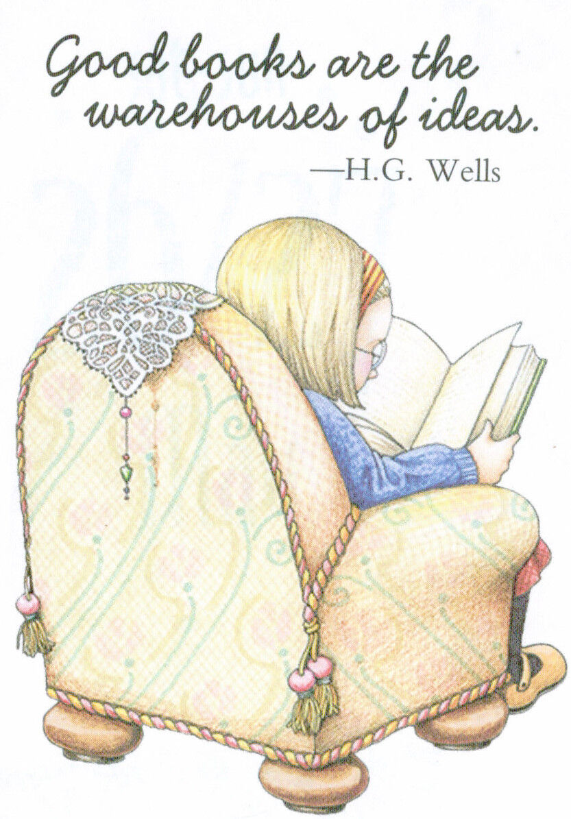 H. G. Wells-GOOD BOOKS IDEAS-Handcrafted Reading Magnet-w/Mary Engelbreit art  