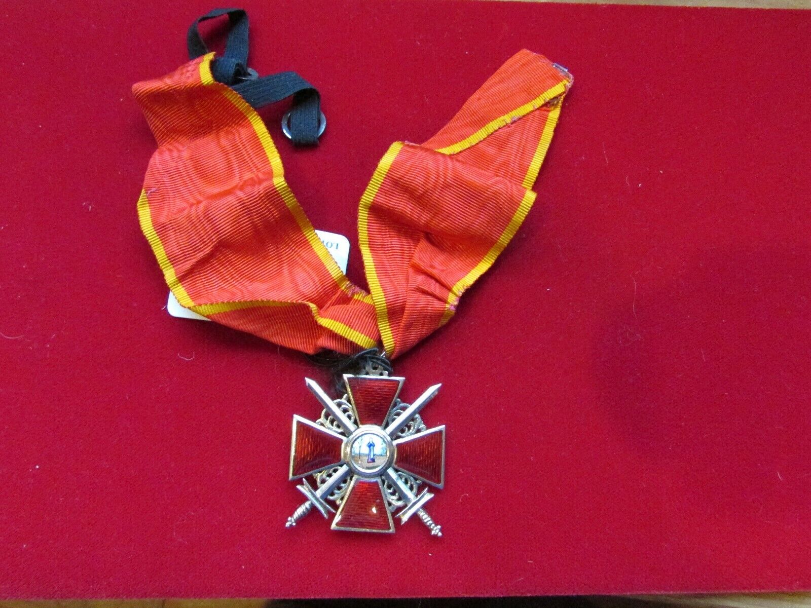 RARE Russian Imperial GOLD  Military CROSS Order St. Anna w. swords 2nd class