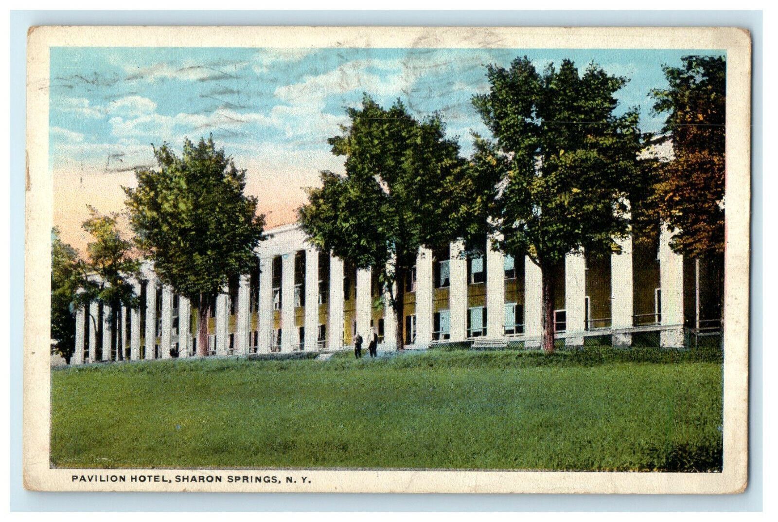 1921 Pavilion Hotel, Sharon Springs, Rhode Island RI Posted Antique Postcard