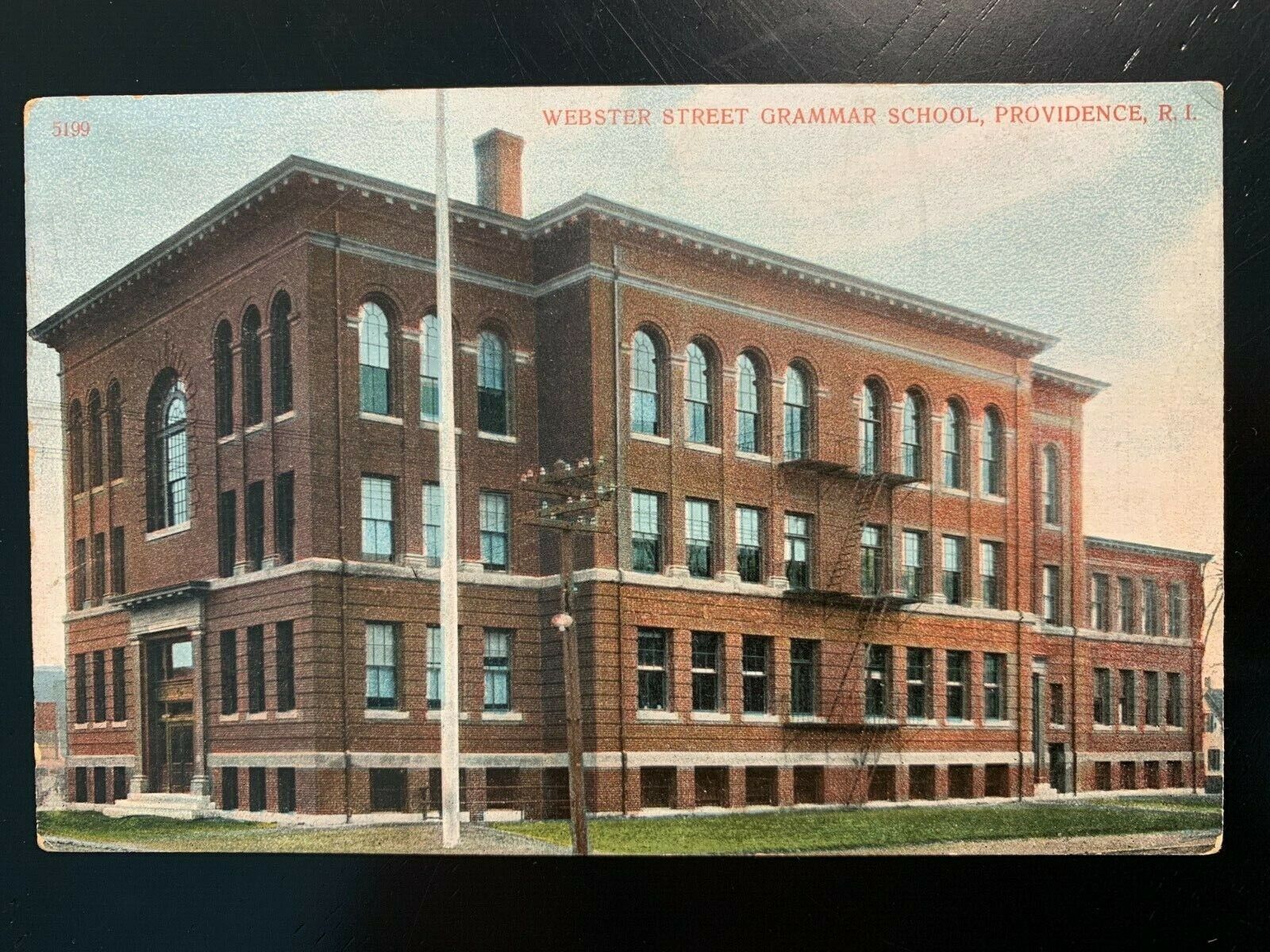 Postcard Providence RI - c1910s Webster Street Grammar School