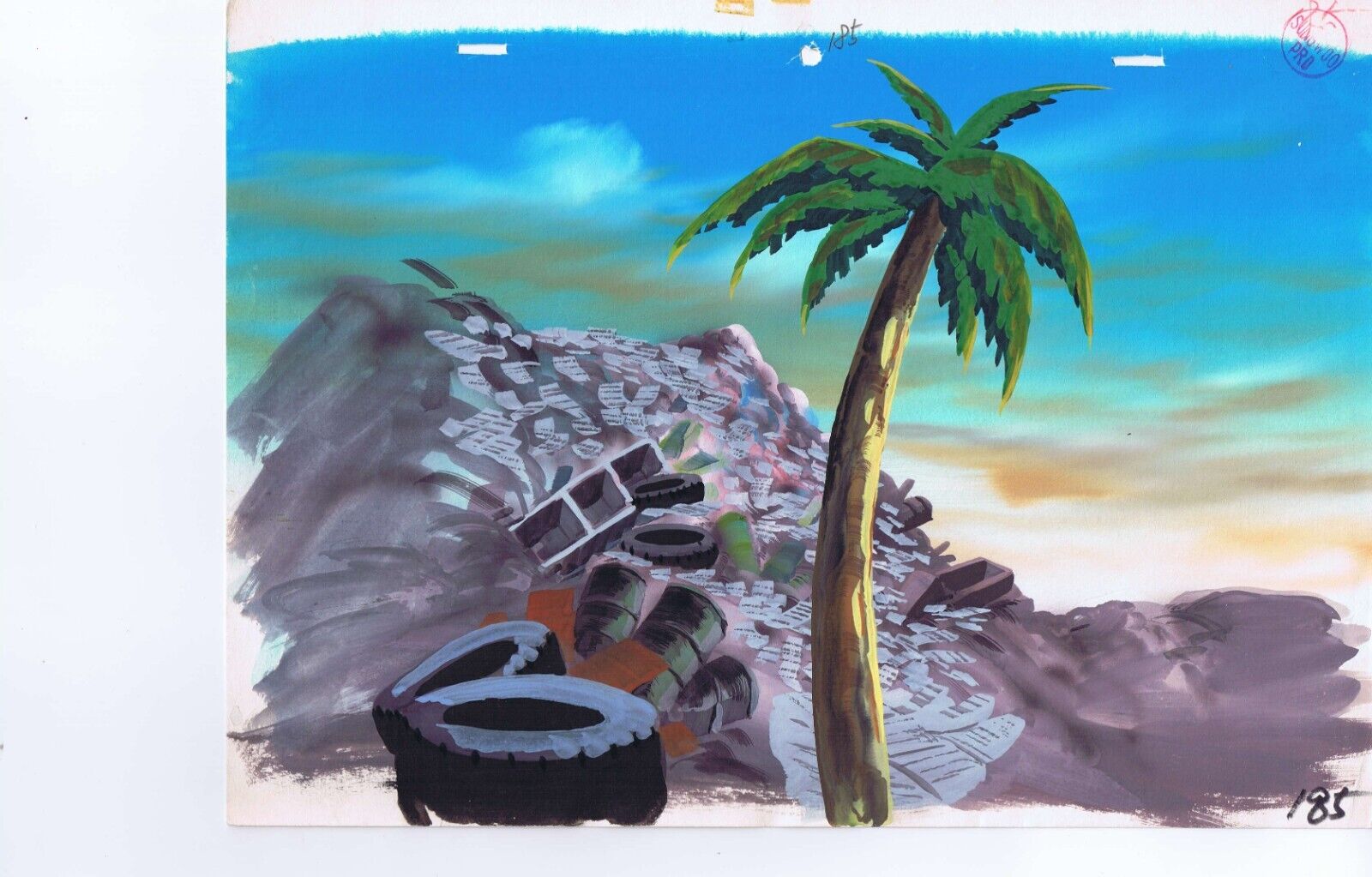 Captain Planet Original Animation Production Painted Cel Background 185