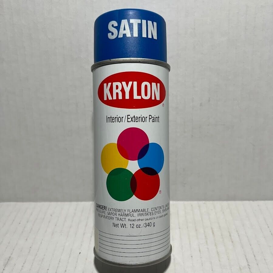 Krylon Interior/Exterior Satin 3513 True Blue Spray Paint 1991 Vintage