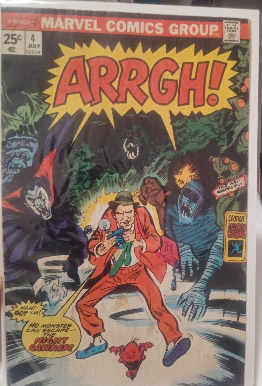 Arrgh #4 Marvel Comics 1975 Horror Comic Monsters Mummy Vampire Night Gawker