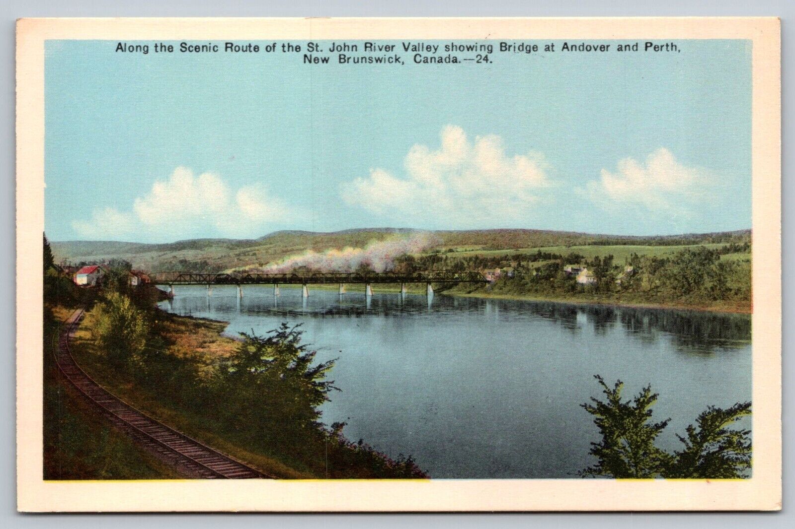 Vintage 1930\'s Postcard St. John River Valley Andover Perth New Brunswick Canada