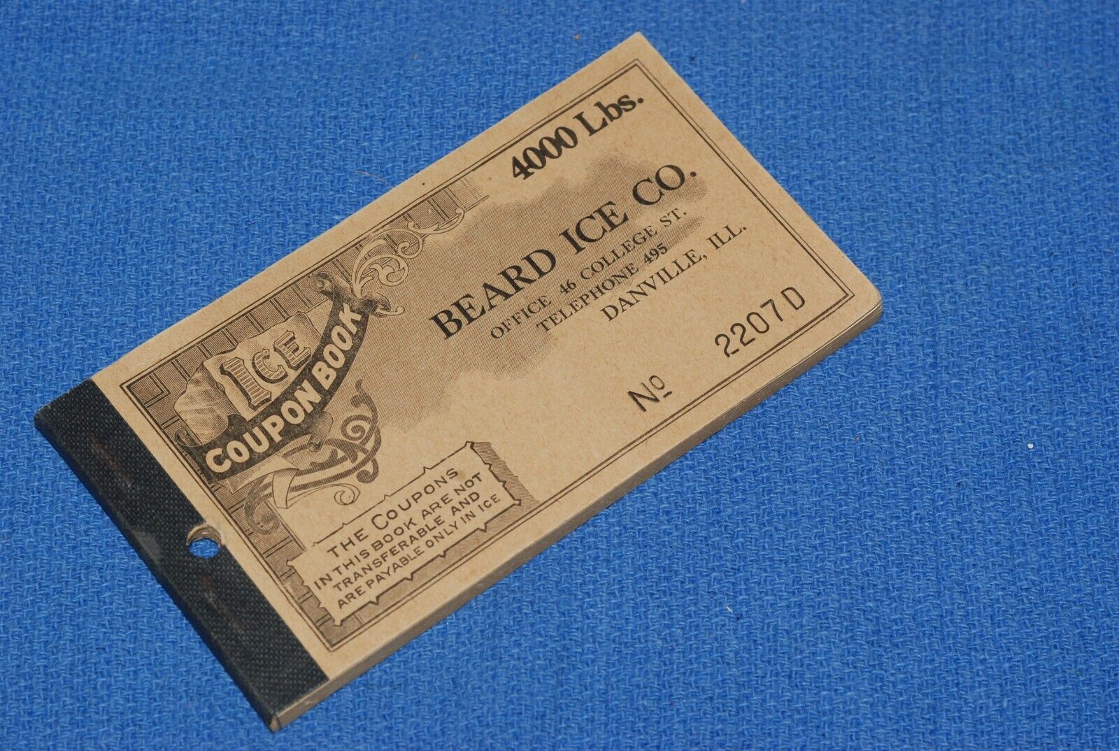 Beard Ice Company Ice Coupon Book Danville, IL BlueLakeStamps NICE