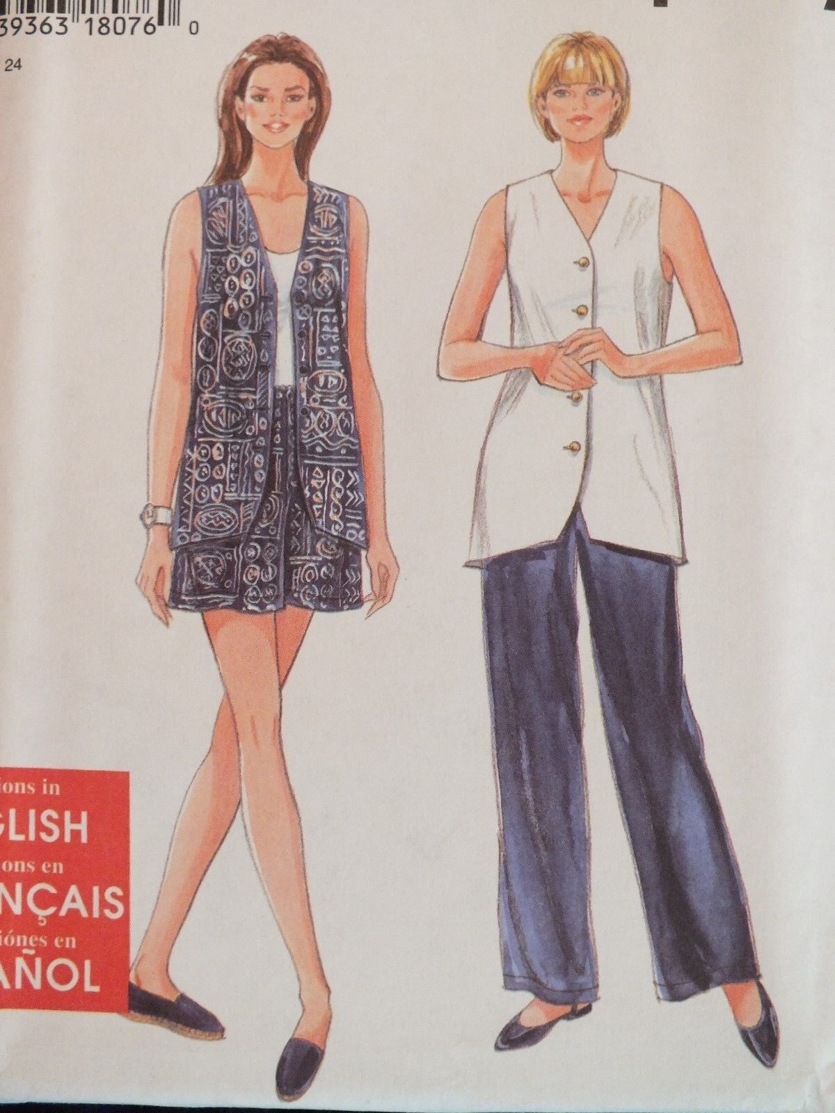 Lovely OOP SIMPLICITY 9593 Misses Blouse Pants & Shorts PATTERN 8-18 UC
