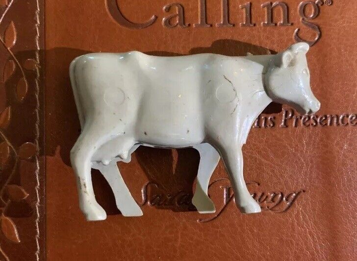 Vintage Gray Cow Farm Animal Figure Toy Figurine