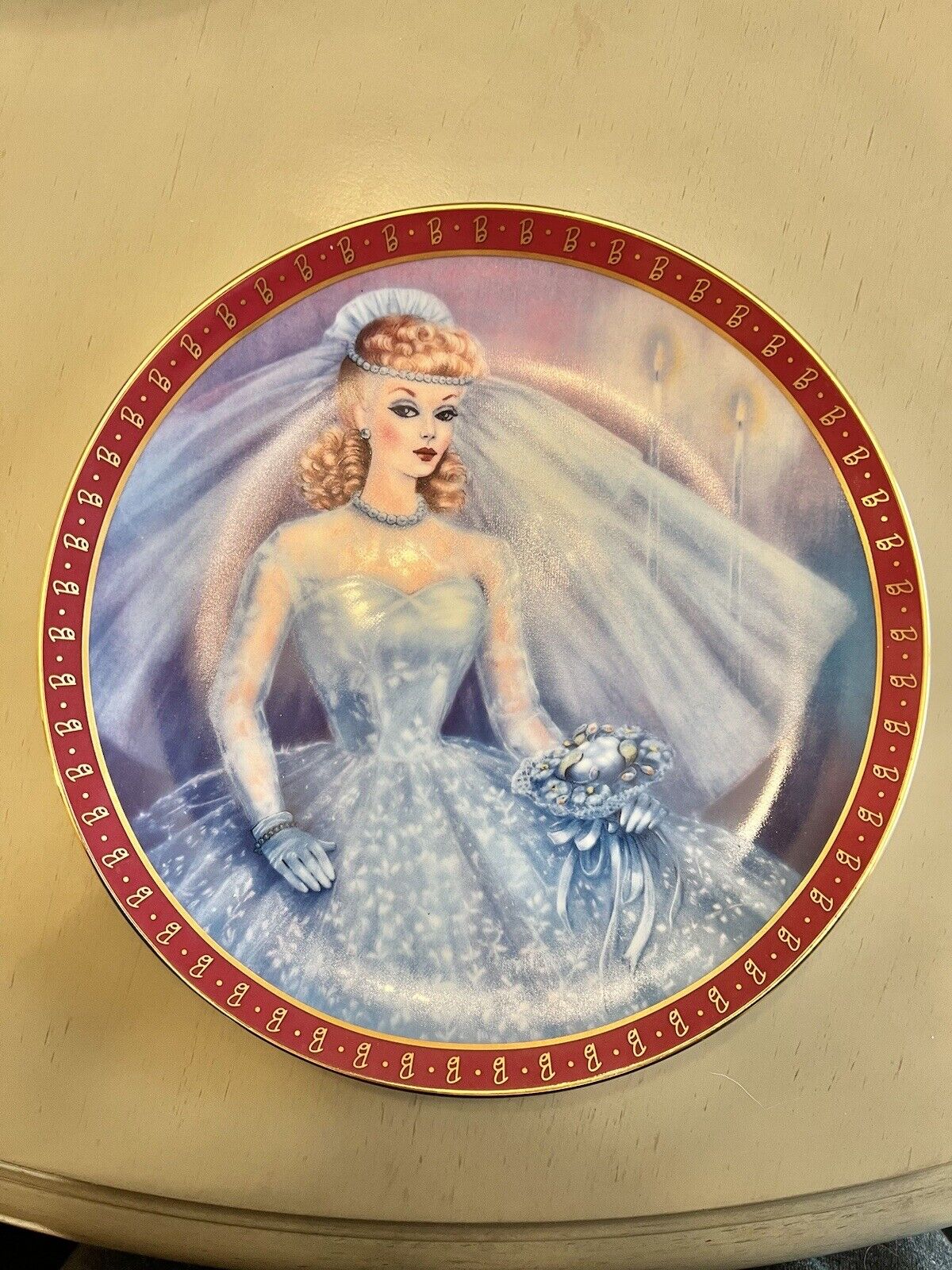 1959 High Fashion Barbie - Bride To Be Collectible Plate (Never Used)