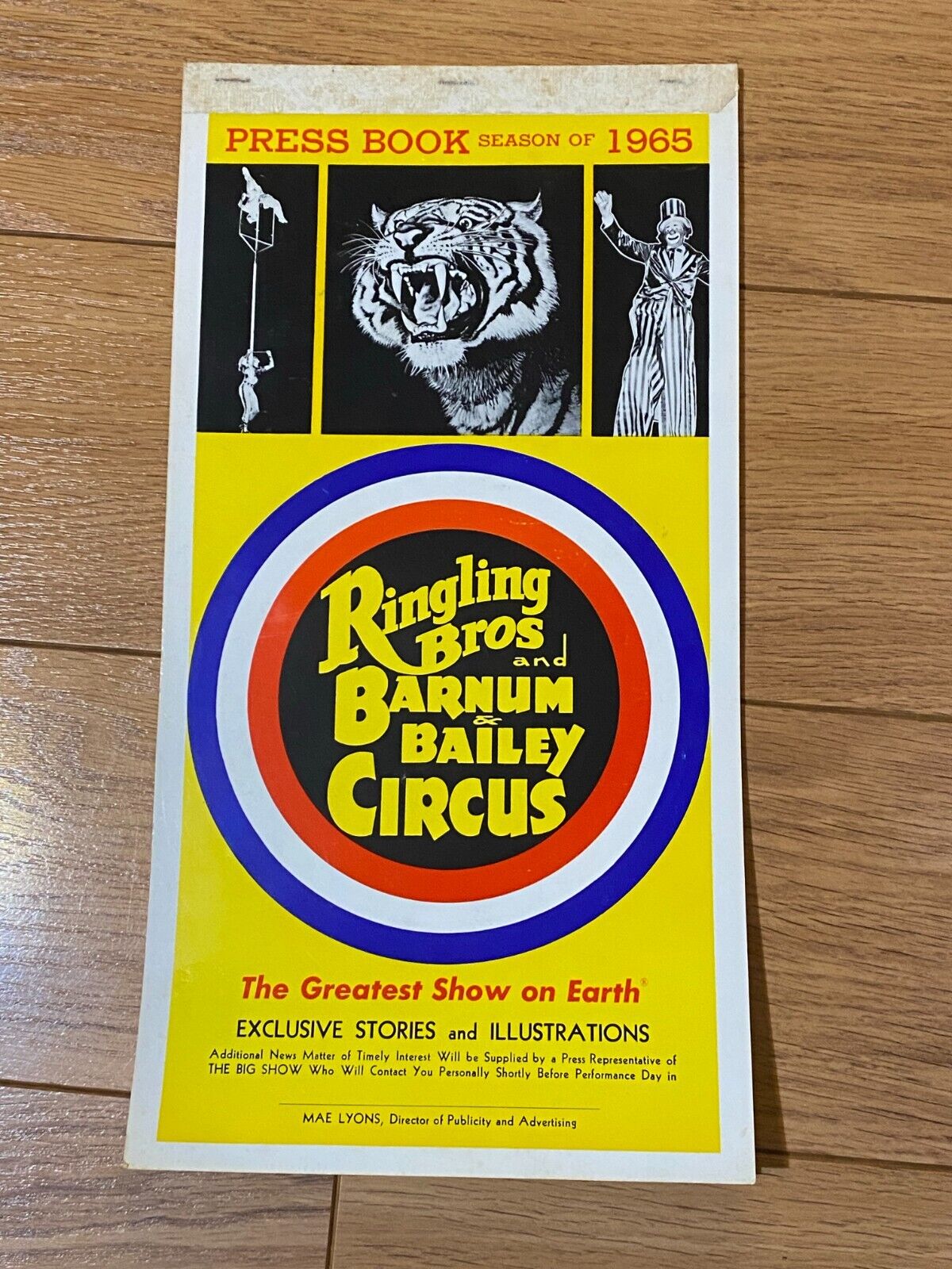 Authentic 1965 Ringling Brothers, and Barnum & Bailey Circus - Press Book