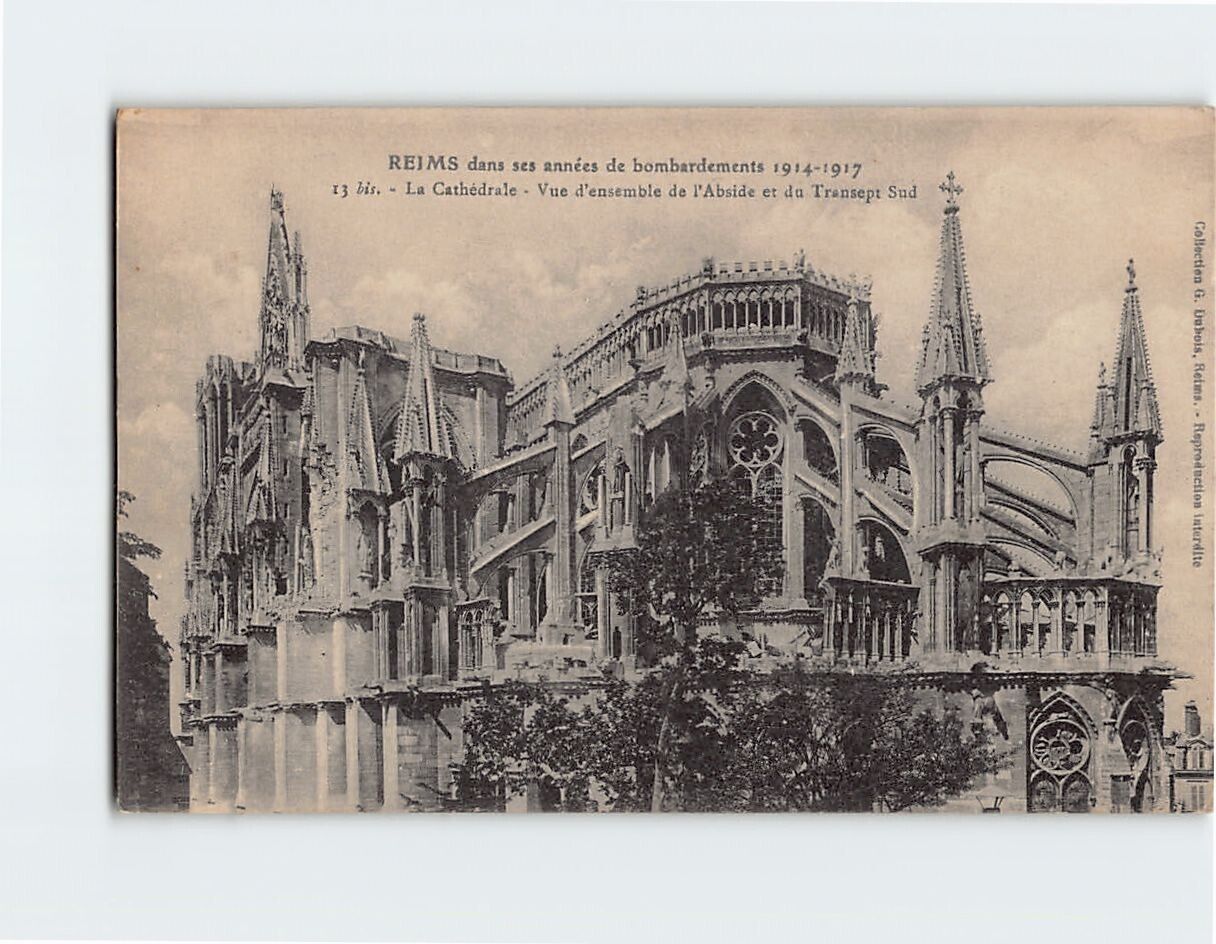 Postcard Cathédrale Vue d ensemble de l Abside et du Transept Sud Reims France