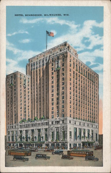Milwaukee,WI Hotel Schroeder Kropp Wisconsin Antique Postcard Vintage Post Card