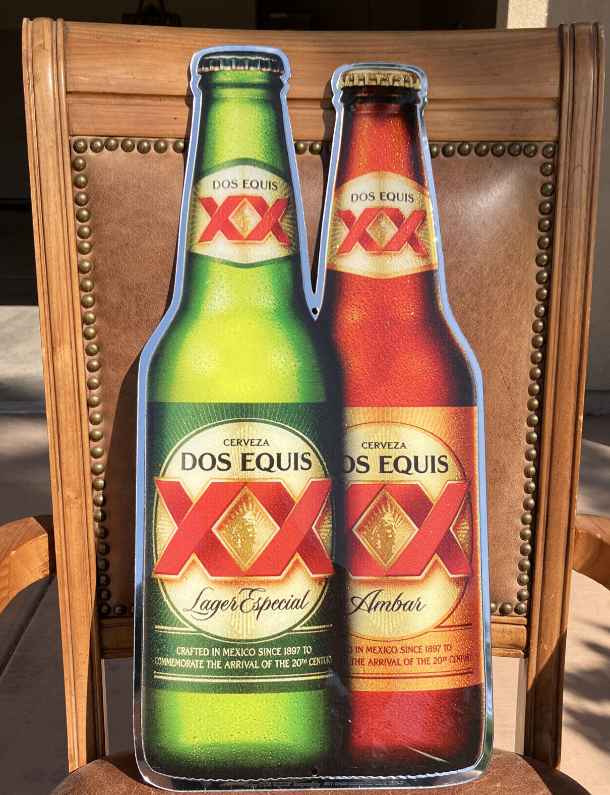 Dos Equis Cerveza Acrylic Beer Sign Bar Mancave 11”x23”