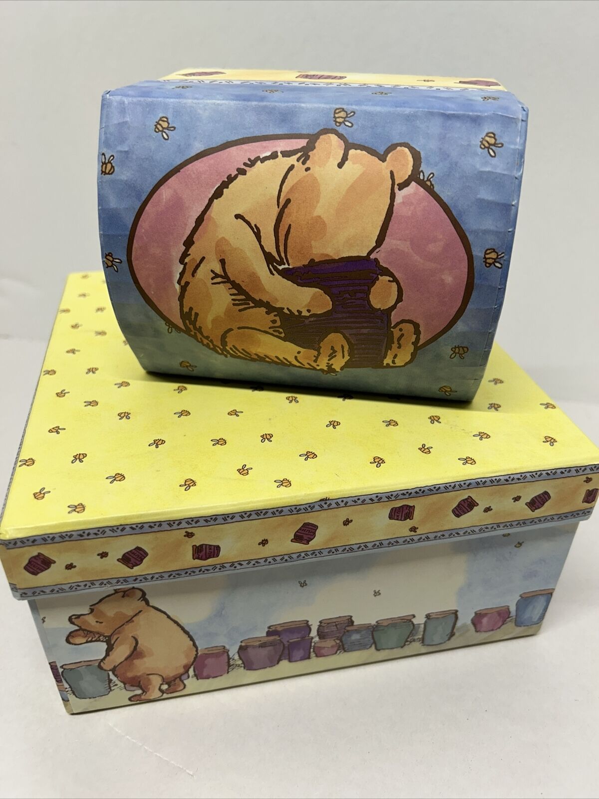 VTG Disney Winnie The Pooh Jewelry Box Trinket Storage  2 Boxes Classic Pooh