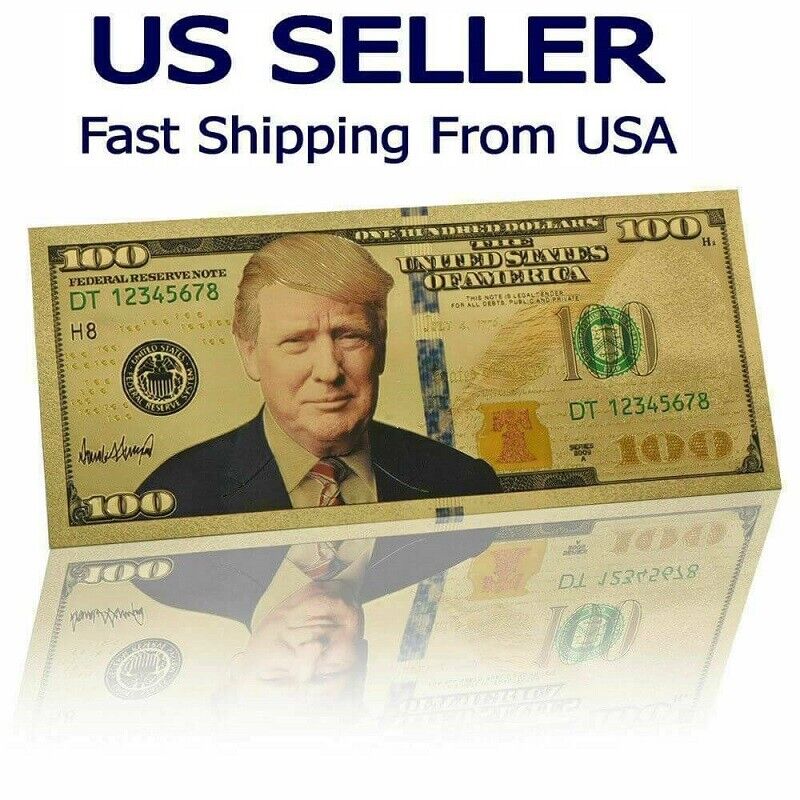 Donald Trump Pack Of 10 - $100 Dollar Bills Gold Foil Banknote