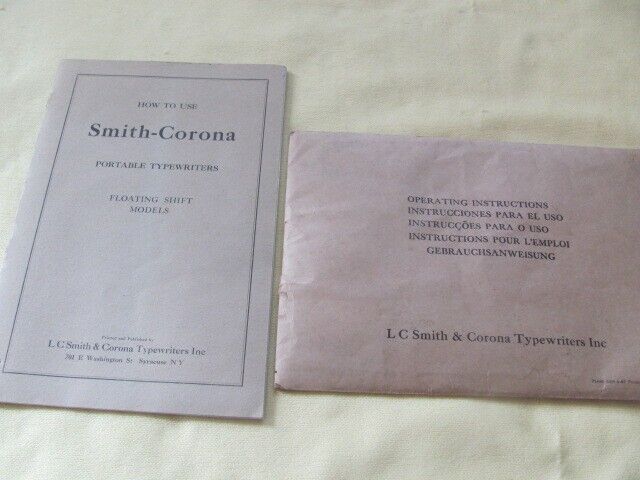 1936 - 1942 direction pamphlet  for Smith Corona portable type writers
