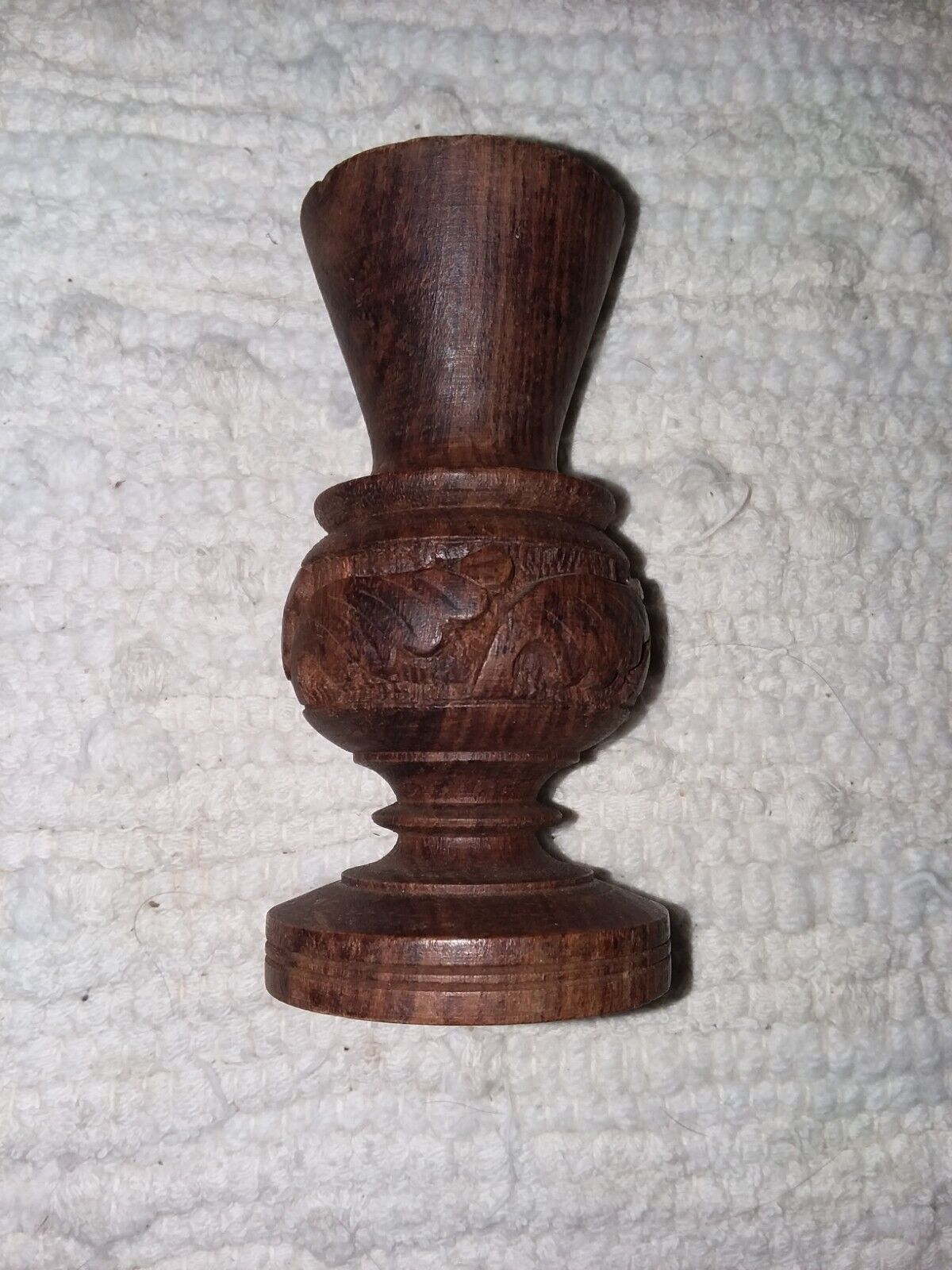 Vintage Oberammergau Hand Carved Wooden Candlestick Made in Germany