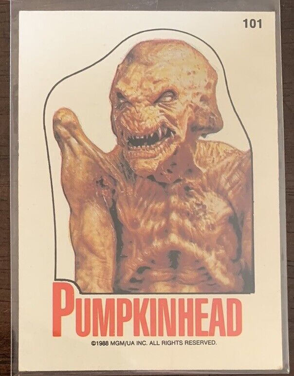 1988 OPC O-PEE-CHEE Fright Flicks Puzzle White Border Pumpkin Head #101